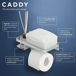 Tiger Bathroom Accessori Tiger Caddy Toilet Roll Holder With Shelf - Chrome 10 Tiger Bathroom Accessori Tiger Caddy Toilet Roll Holder With Shelf - Chrome -Plumbing Supplies Sales 1401430346 d1