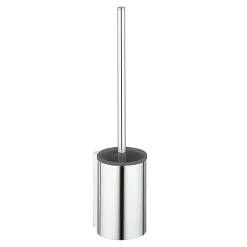 Keuco Plan Wall Mounted Toilet Brush & Holder - Chrome/Black