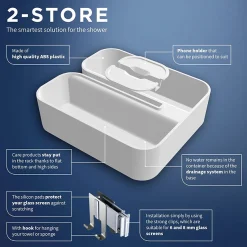 Tiger Bathroom Accessori Tiger 2-Store Clip-on Shower Basket - White -Plumbing Supplies Sales 1500310146 d1