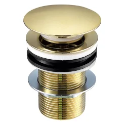Just Taps Plu JTP Vos Brushed Brass Unslotted Click Clack Basin Waste
