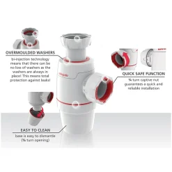 Wirquin Neo Zero Leak Bottle Trap 40mm