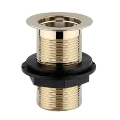 Arezzo Square Brushed Brass Unslotted Easy Clean Click Clack Basin Waste -Plumbing Supplies Sales az17uebb d1