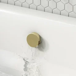 Arezzo Brushed Brass Round Slimline Freeflow Bath Filler Waste And Overflow -Plumbing Supplies Sales az243bb n d1