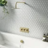 Arezzo Brushed Brass Round Slimline Freeflow Bath Filler Waste And Overflow -Plumbing Supplies Sales az243bb nw d3