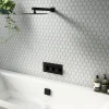 Arezzo Matt Black Square Slimline Freeflow Bath Filler Waste And Overflow -Plumbing Supplies Sales az243mbsq d2