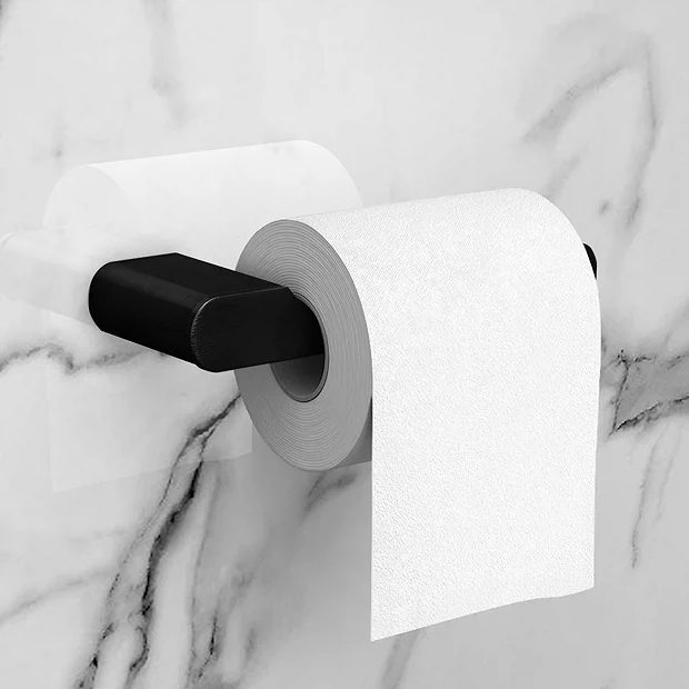 Arezzo Matt Black Toilet Roll Holder 5 Arezzo Matt Black Toilet Roll Holder - Image 3