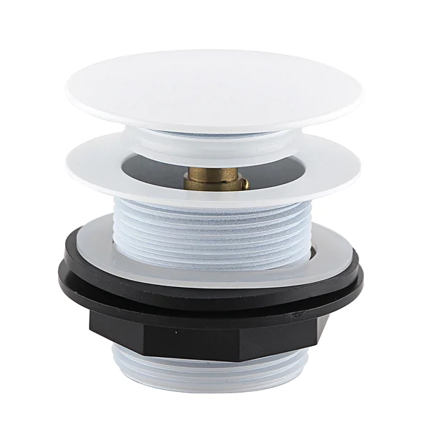 Arezzo Unslotted Bath Waste With No Overflow Matt White 3 Arezzo Unslotted Bath Waste With No Overflow Matt White