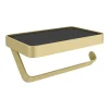 Arezzo Toilet Roll Holder With Shelf - Brushed Brass -Plumbing Supplies Sales aztrsbb d2