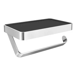 Arezzo Toilet Roll Holder With Shelf - Chrome -Plumbing Supplies Sales aztrscrd2