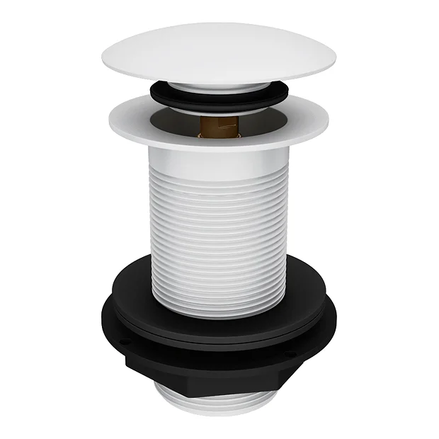 Arezzo Matt White Unslotted Click Clack Basin Waste 3 Arezzo Matt White Unslotted Click Clack Basin Waste