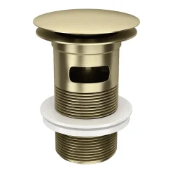 Arezzo Round Brushed Brass Click Clack Basin Waste + Bottle Trap Pack -Plumbing Supplies Sales bbwbt nd1