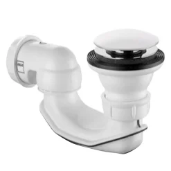 BagnoDesign Matt White Universal Push Type Bath Waste With Trap