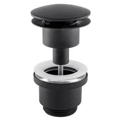 BagnoDesign Aquaeco Matt Black Universal Push Button Basin Waste