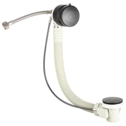 BagnoDesign Matt Black Bath Filler With Pop-up Waste 500mm