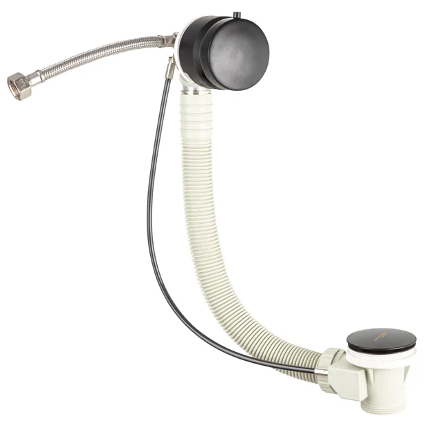 BagnoDesign Matt Black Bath Filler With Pop-up Waste 500mm 3 BagnoDesign Matt Black Bath Filler With Pop-up Waste 500mm