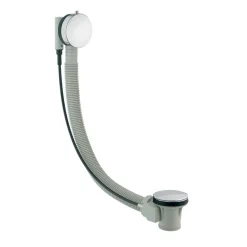 BagnoDesign Chrome Pop-up Bath Waste With Flexible Overflow Pipe 500mm