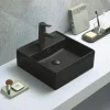 Arezzo Matt Black Ceramic Slotted Click Clack Basin Waste -Plumbing Supplies Sales blkcw01 d1