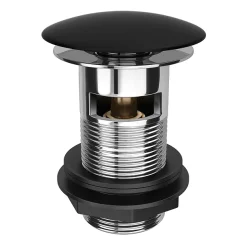 Arezzo Matt Black Ceramic Slotted Click Clack Basin Waste -Plumbing Supplies Sales blkcw01 l