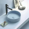 Arezzo Matt Blue Ceramic Unslotted Click Clack Basin Waste -Plumbing Supplies Sales blucw02 nwd1