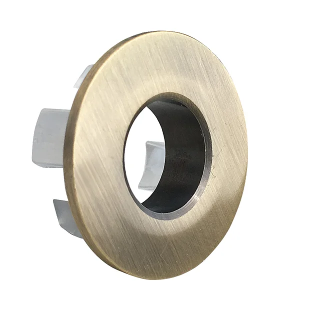 Chatsworth Brushed Antique Brass Basin Overflow Cover Insert Hole Trim 4 Chatsworth Brushed Antique Brass Basin Overflow Cover Insert Hole Trim - Image 2