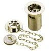 Bristan Traditional Bath Waste + Porcelain Plug Gold Plated Slotted -Plumbing Supplies Sales bristantraditionalbathwastewithporcelainpluggoldplatedslottedl