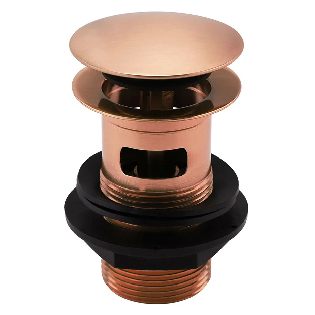 Arezzo Rose Gold Slotted Click Clack Basin Waste 3 Arezzo Rose Gold Slotted Click Clack Basin Waste