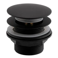 Arezzo Matt Black Unslotted Bath Waste With No Overflow