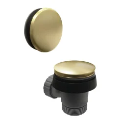 Arezzo Brushed Brass Easy Clean Click Clack Bath Waste With Overflow -Plumbing Supplies Sales cbw01bb detail1