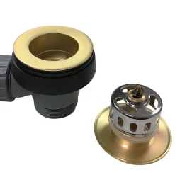 Arezzo Brushed Brass Easy Clean Click Clack Bath Waste With Overflow -Plumbing Supplies Sales cbw01bb detail2