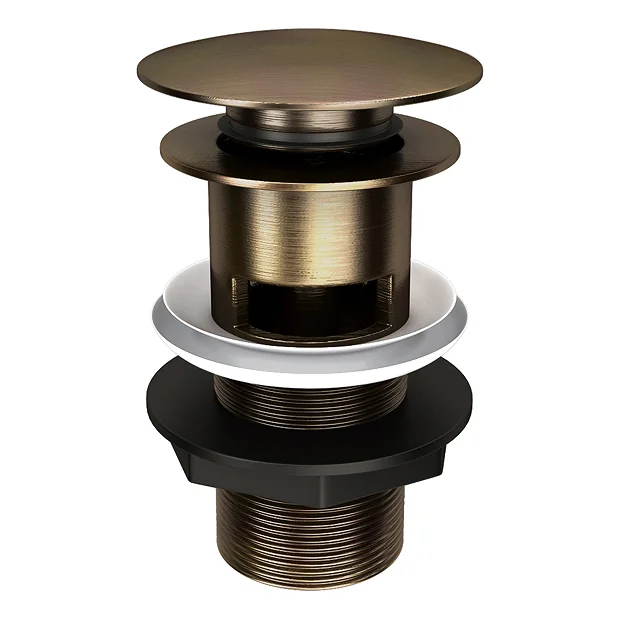 Chatsworth Antique Brass Slotted Click Clack Basin Waste 4 Chatsworth Antique Brass Slotted Click Clack Basin Waste - Image 2