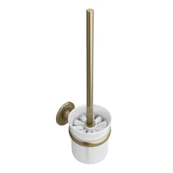 Chatsworth 1928 Antique Brass Traditional Toilet Brush & Holder