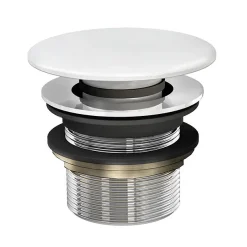 Clearwater Bath Clearwater - Click Clack Bath Waste With White ClearStone Cover (Unslotted)