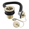 Deva 1 1/2" Brass Bath Waste With Overflow Assembly & Brass Plug - Gold 2 Deva 1 1/2" Brass Bath Waste With Overflow Assembly & Brass Plug - Gold -Plumbing Supplies Sales dw404501 ln
