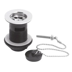 Nuie Contract Basin Waste With Poly Plug & Ball Chain - Chrome