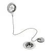 Hudson Reed Chrome Retainer Bath Waste With Brass Plug + Ball Chain -Plumbing Supplies Sales e347 l