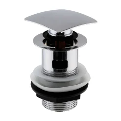 Hudson Reed Square Slotted Sprung Plug Basin Waste - Chrome