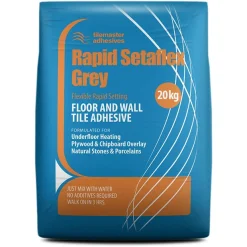 Tilemaster Adhesives - 20kg Rapid Setaflex Floor & Wall Tile Adhesive - Grey