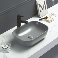 Arezzo Matt Grey Ceramic Unslotted Click Clack Basin Waste