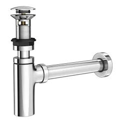 Victorian Plumbing Modern Round Chrome Click Clack Basin Waste + Bottle Trap Pack -Plumbing Supplies Sales mrbwbt l