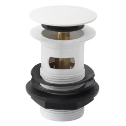 Arezzo Round Matt White Click Clack Basin Waste + Bottle Trap Pack -Plumbing Supplies Sales mwbwbtd1