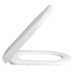 Nuie Luxury D-Shape Soft Close Toilet Seat With Square Edge, Top Fix, Quick Release