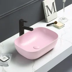 Arezzo Matt Pink Ceramic Unslotted Click Clack Basin Waste -Plumbing Supplies Sales pnkcw02 d1