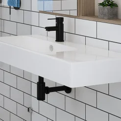 Arezzo Round Matt Black Modern Basin Bottle Trap