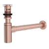 Arezzo Round Rose Gold Click Clack Basin Waste + Bottle Trap Pack -Plumbing Supplies Sales rgwbt lrg