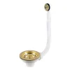 Victorian Plumbing Gold Basket Strainer Waste With Round Overflow -Plumbing Supplies Sales serie62gold l