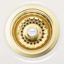 Victorian Plumbing Shaws Of Darwen Basket Strainer Sink Waste - Gold Plated