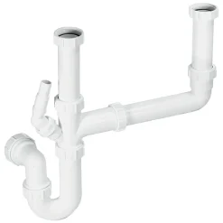 McAlpine Plumbing Product McAlpine 2.0 Bowl Kitchen Sink Plumbing Kit With 1 Nozzle