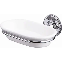 Urlington Bathroom Burlington Ceramic Soap Dish With Chrome Holder