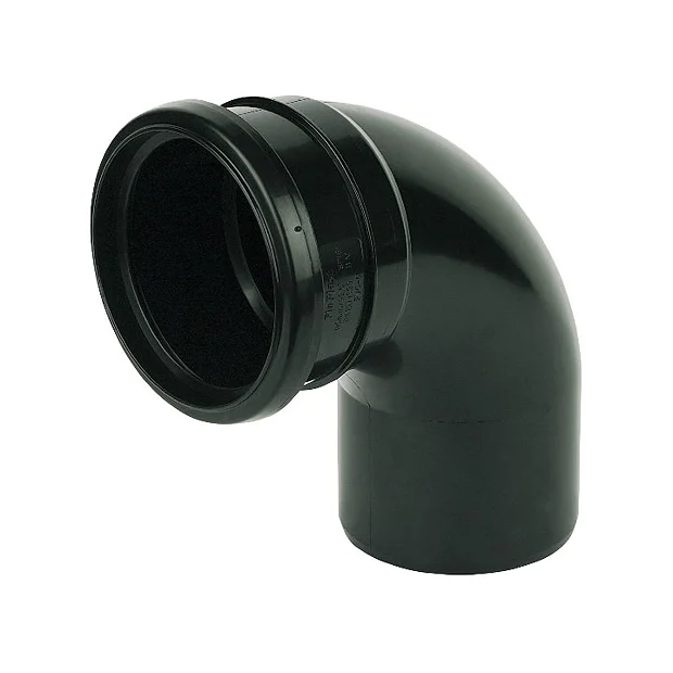 FloPlast 110mm Black 92.5° Single Socket Bend 3 FloPlast 110mm Black 92.5° Single Socket Bend