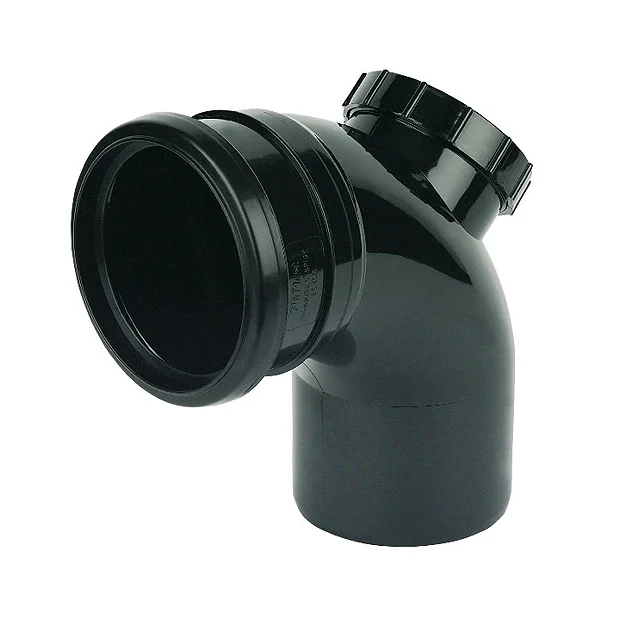FloPlast 110mm Black 92.5° Access Bend 3 FloPlast 110mm Black 92.5° Access Bend